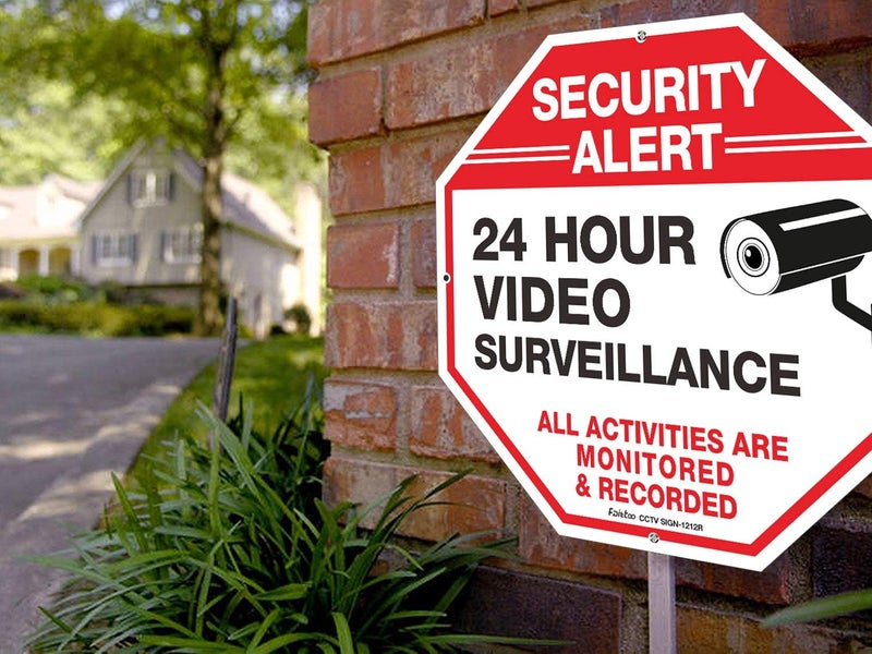 Faittoo Video Surveillance Signs (2 Pack) 12 x 12 Rust Free .040 Aluminum Security Warning Reflective Metal Signs, Indoor or Outdoor Use for Home Business CCTV Security Camera, UV Protected & Waterproof - Image 5